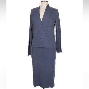 Reiss Slate Grey Textured Dress